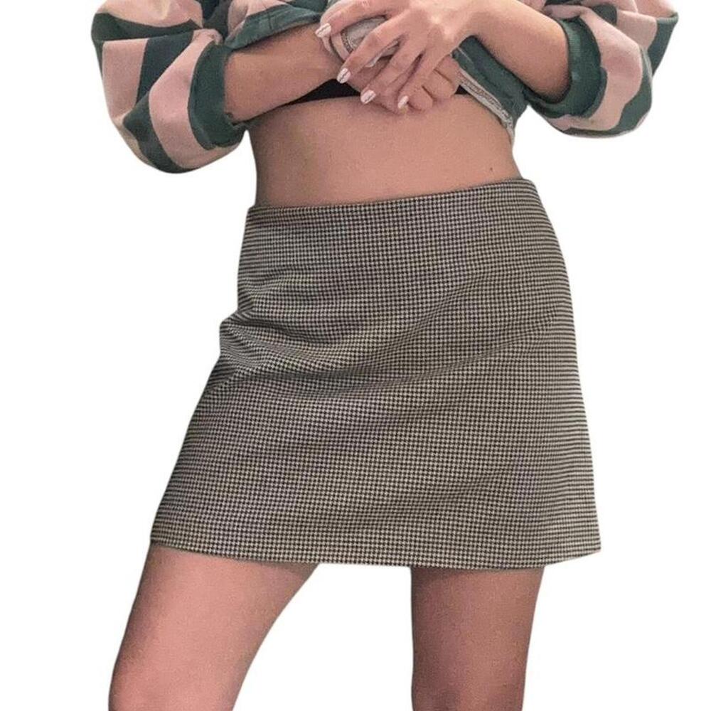 Houndstooth Mini Skirt, Sz 10